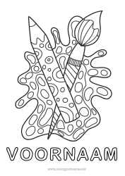 Gratis tekening Kunst Kwast Kleurpotlood Schoolbenodigdheden Schrijfkaften
