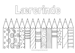 Farvelægningssiden for børn Kunst Farveblyant Lærer/Lærerinde Skole Blyant Uddannelsesfag. Skolestart Skoleartikler