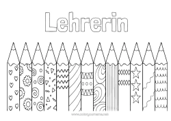 Kostenlose Malvorlage Kunst Buntstift Lehrer/Lehrerin Schule Bleistift Büroberufe Schulbeginn Schulbedarf