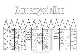 Kolorowanka dla dziecka Sztuka Kredka kolorowa Nauczycielka/Nauczyciel Szkoła Kredka Zawody w edukacji Powrót do szkoły Artykuły szkolne