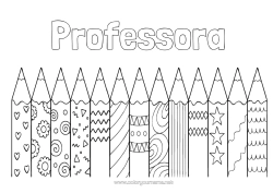 Desenho grátis Arte Lápis de Cor Professora/Professor Escola Lápis Profissões de educação Volta às Aulas Materiais Escolares