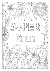 Free colouring Flowers Dad Mum Grandma Grandad