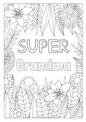 Free coloring Flowers Dad Mum Grandma Grandpa