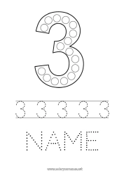 Free drawing Number Children's activities Dot markers Three