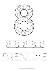 Desen liber de colorat Număr Activități pentru copii Marker cu puncte Opt