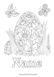 Coloring to customize Flowers Mandala Butterfly Easter eggs Daffodils Big easter egg Complex coloring pages Insects