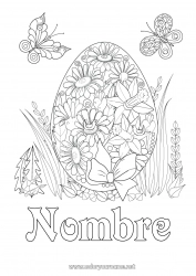 Colorear gratis Flores Mandala Mariposa Huevos de Pascua Narcisos Gran huevo de pascua Dibujos complejos para colorear Insectos