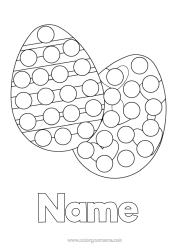 Free colouring Children's activities Easter eggs Easter Spot markers Large Easter egg Easy colouring pages