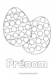 Dessin gratuit Activités enfants Oeufs de Pâques Pâques Marqueurs à points Gros oeuf de Pâques Coloriages faciles