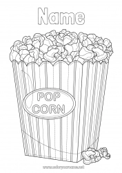 Free coloring Food Popcorn Treats