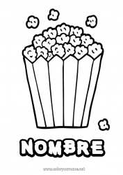 Dibujo libre Alimento Cine Palomitas de maíz Golosinas Dibujos fáciles para colorear