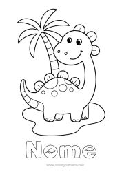 Desenho grátis Dinossauros Animal Desenhos para colorir fáceis Ilha