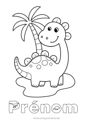 Coloriage gratuit Dinosaures Animal Coloriages faciles Île