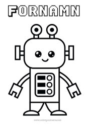 Gratis färgläggning Söt Robot