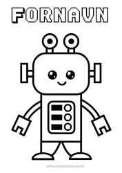 Gratis fargelegging Søt Robot