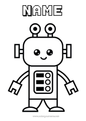 Free colouring Cute Robot