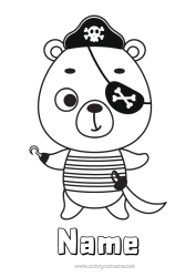 Free colouring Disguise Bear Pirate Teddy bear Forest animals