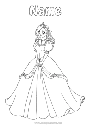 Free colouring Princess Fairy tale