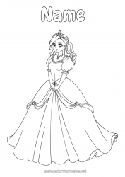 Free coloring Princess Fairy tale