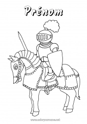 Coloriage gratuit Cheval Chevalier Animaux de la ferme