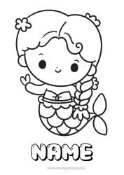 Free colouring Cute Cute Siren
