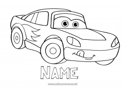 Free drawing Vehicles Car Racing car Cars, vans, and motorhomes Racing vehicles and tracks Animated cartoon Cartoon Character vehicles