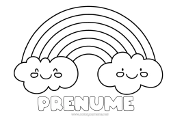 Pagină de colorat gratuită Drăguț Drăguț Curcubeu Desene de colorat ușoare