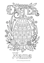Free colouring Mandala Easter eggs Easter