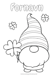Gratis farvelægning Chance Kløver Irland Sankt Patricks Dag Gnomes