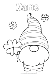 Colouring to customise Fortune Clover Ireland St Patrick's Day Gnome