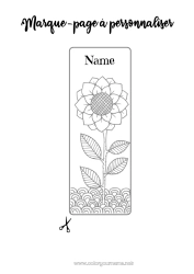 Free drawing Flowers Summer Bookmark Sunflower