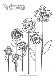 Coloriage gratuit Fleurs Printemps