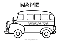 Colouring to customise Vehicles United States Of America Canada Bus, Car Land Public Transport