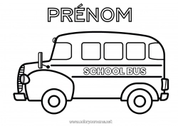Coloriage gratuit Véhicules USA Canada Bus, car Transport en commun terrestres