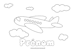 Coloriage gratuit Avion Véhicules Véhicules aériens