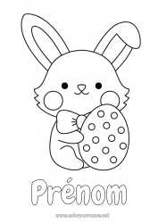 Coloriage gratuit Lapin Animal Oeufs de Pâques Pâques Animaux de la forêt