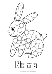 Free colouring Rabbit Children's activities Animal Spot markers Forest animals