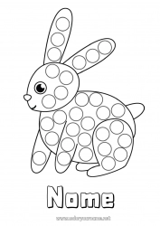 Disegno gratuito Coniglio Attività per Bambini Animale Marker a punti Animali della foresta
