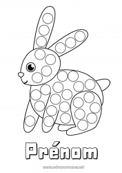 Coloriage à personnaliser Lapin Activités enfants Animal Marqueurs à points Animaux de la forêt