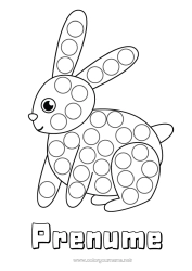 Pagină de colorat personalizată Iepure Activități pentru copii Animal Marker cu puncte Animale din pădure