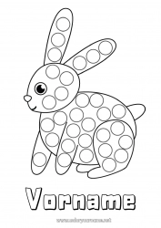 Kostenlose Malvorlage Hase Kinderaktivitäten Tier Punktmaler Waldtiere