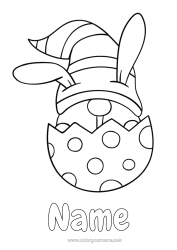Free colouring Gnome Easter eggs Easter Easy colouring pages
