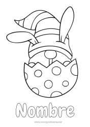 Dibujo libre Gnomo Huevos de Pascua Pascua de Resurrección Dibujos fáciles para colorear