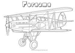 Gratis färgläggning Flygplan Fordon Luftfartyg