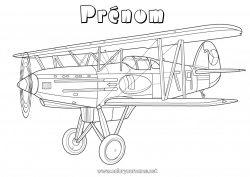 Coloriage gratuit Avion Véhicules Véhicules aériens