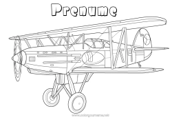 Pagină de colorat gratuită Avion Vehicule Vehicule aeriene