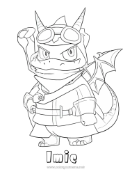 Kolorowanka do personalizacji Potwór Bohater Pokémon Manga Ninja