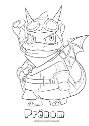 Coloriage à personnaliser Monstre Héros Pokemon Manga Ninja