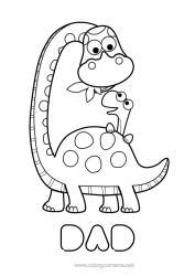 Free colouring Dinosaurs I love you. Animal
