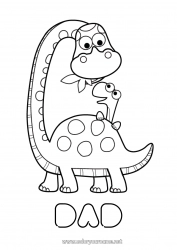 Child coloring page Dinosaurs I love you Animal